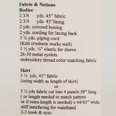 Fabric and notions