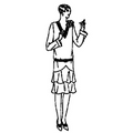 Ladies' Slip-on Dress with applied V-Neck