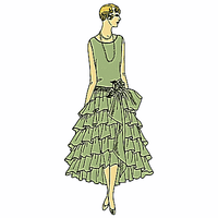 Ladies' One piece Frock with Bustle Bow & Fantail Hemline
