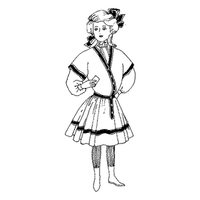 Girls' Surplice Dress with Guimpe