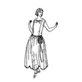 Ladies' Dress with Full Straight Skirt