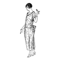 Ladies' Dress with Scarf Collar