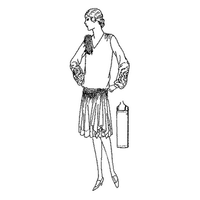 Ladies' V-neck Long-Waisted Dress