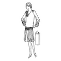 Ladies' V-neck Long-Waisted Dress