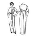 Ladies' Costume with Round or V-shaped Neck