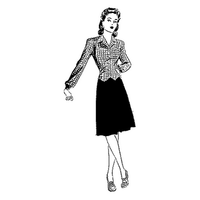 Misses' and Women's Two-Piece Dress: Dated 1943