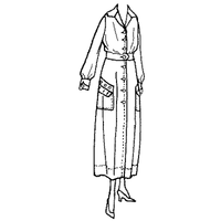 Ladies' House Dress with Three-piece Skirt