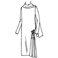 Dress with Side Fullness and Scarf Collar