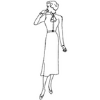 Button Front Dress with Jabot