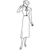 Button Front Dress with Jabot