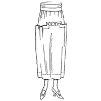 Ladies' Skirt with Hip Pocket Effect