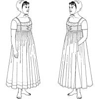 Two Strapped, High-Waisted Upper Petticoats, Circa 1798-1825