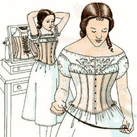 Dayton's Skirt Supporting Corset: 1863