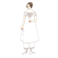 Yoked Chemise with Embroidery and Short Sleeves
